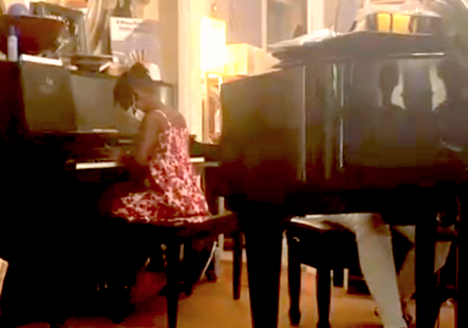 Grand on piano